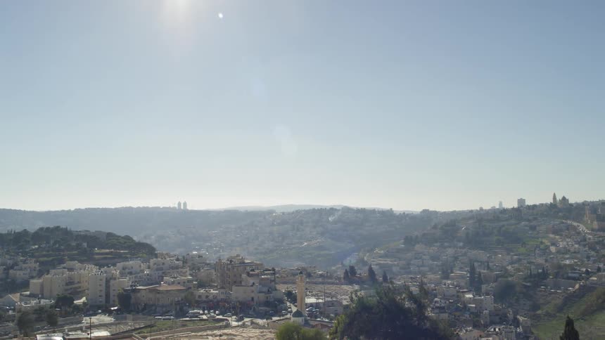 Skyline of the city with suburbs on a sunny day