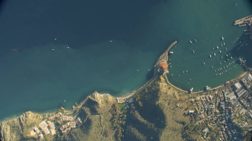 A coastal town sits by the bay, Avalon Catalina