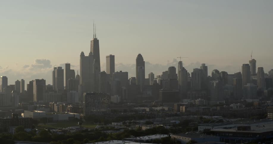 Sunrise of Chicago skyline
