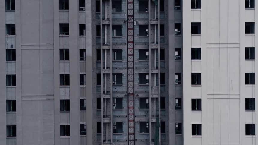 An abandoned apartment building in china