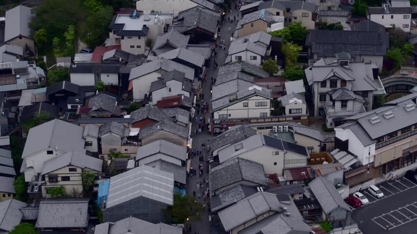 Aerial view of a neighborhood