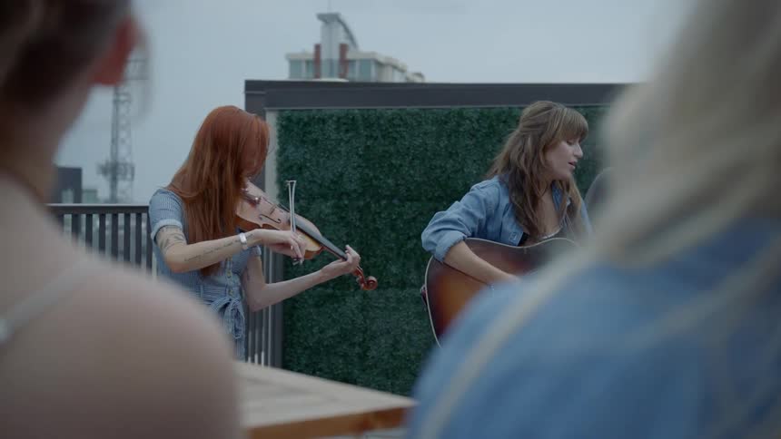 Musicians play outdoors for spectators