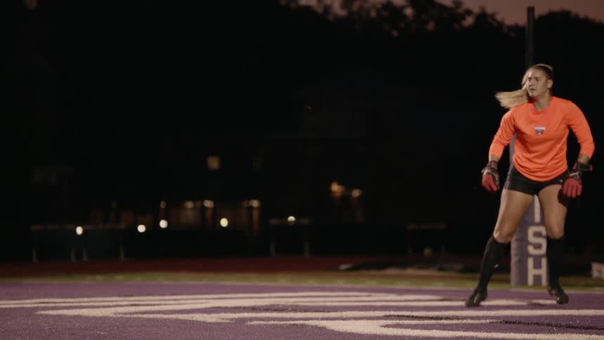 A goalkeeper takes a goal kick
