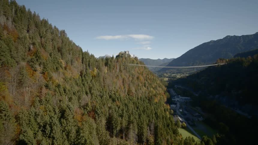 Skyline view of a forest and a valley below