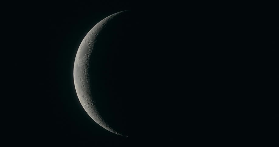 The Moon turns in space