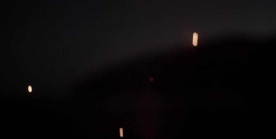 Sparks fly up into the air