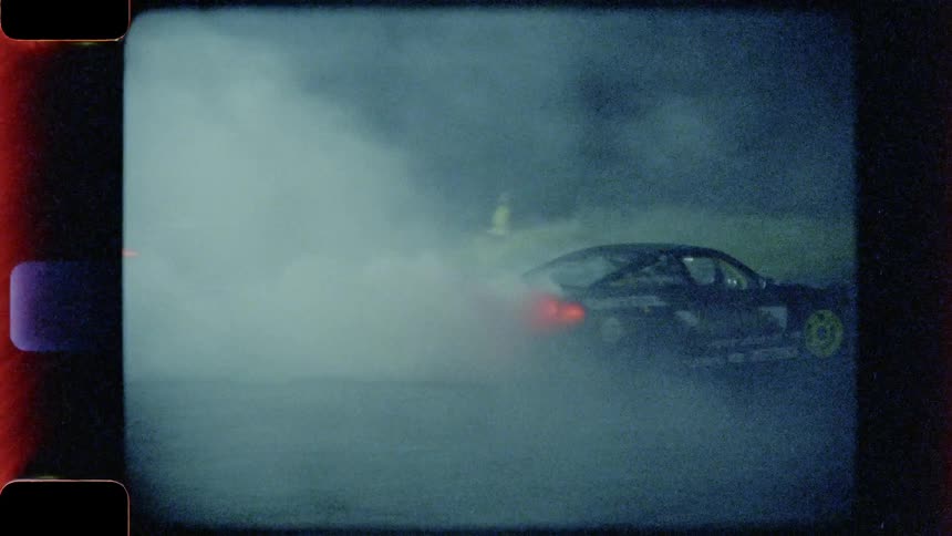 Vintage shot of cars drifting