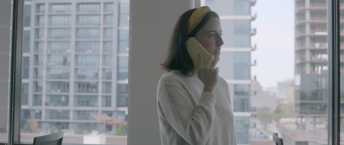 Woman speaking on a cell phone