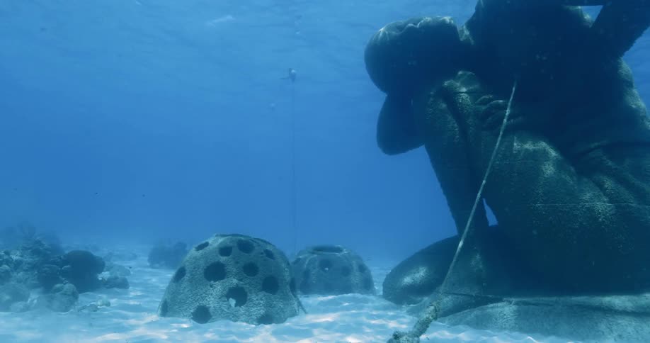 Under water sculpture in the bahamas