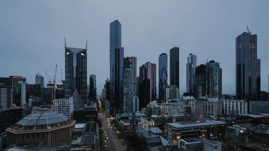 Timelapse of a downtown area in a city