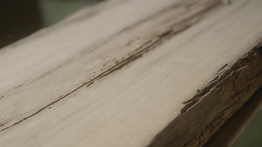 A piece of wood with jagged edges