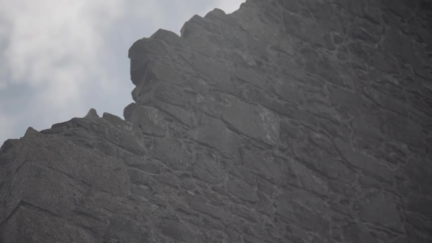 Stones that are stacked up to make a big wall