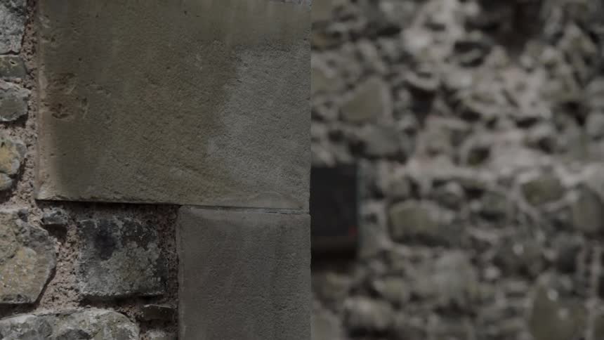 Cornerstones in an old ruined structure