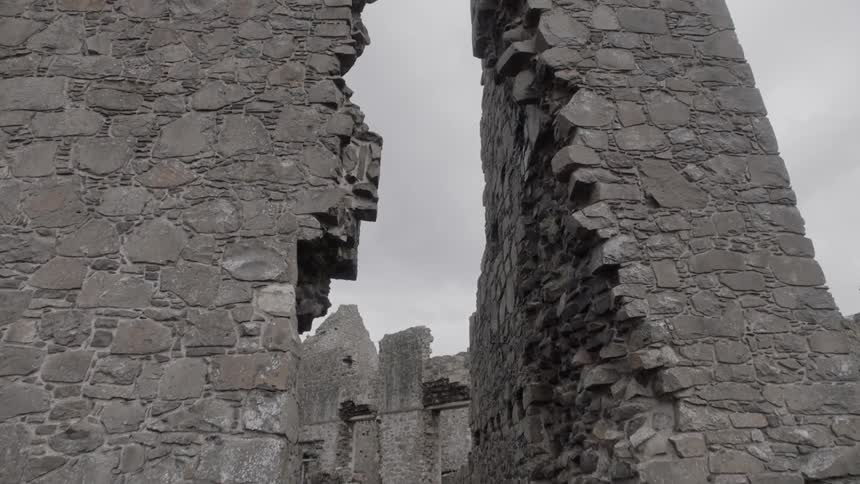 Tall walls of a ruined keep