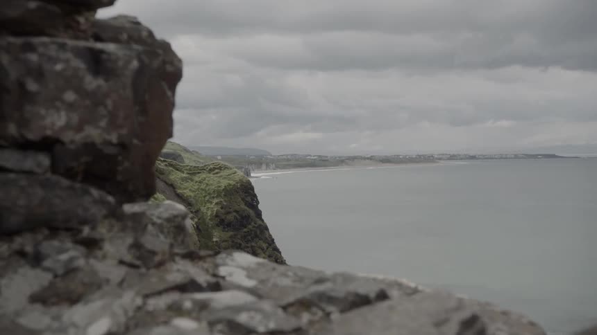A shot of an ocean on the cliffs