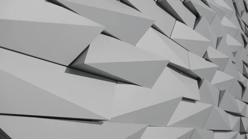 Geometric structure decorating the outside walls of a building