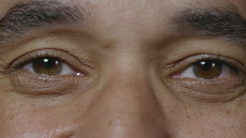 A man with brown eyes staring and smiling