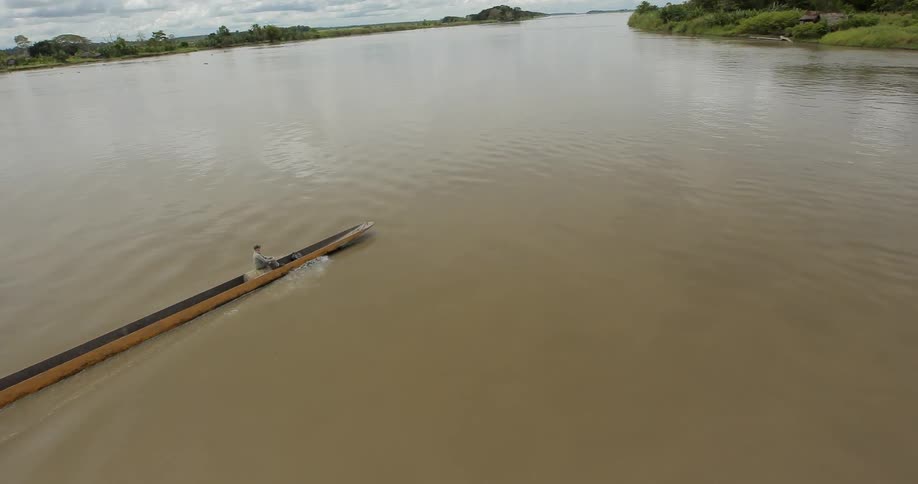 People in a long boat