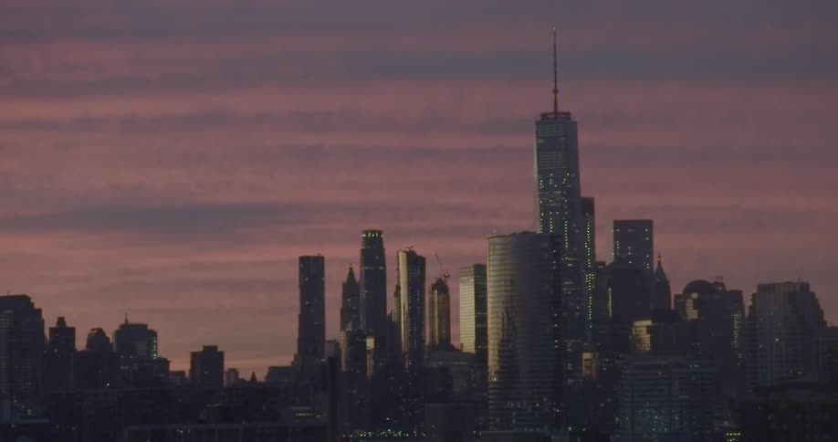 A city skyline with buildings and skyscrapers