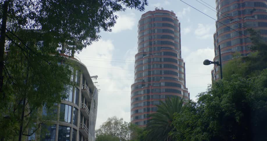 Views of skyscrapers in a city