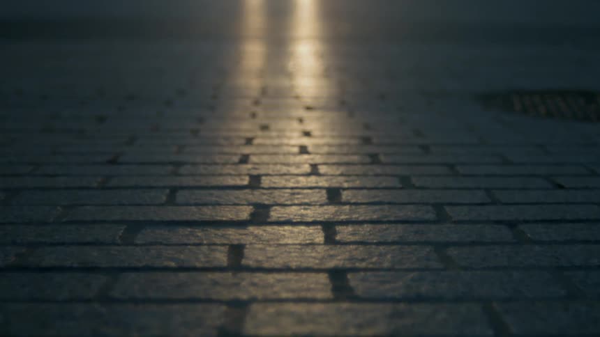 Light shining on bricks