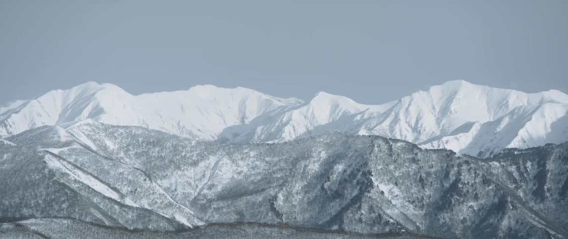 Landscape view of snowy mountains