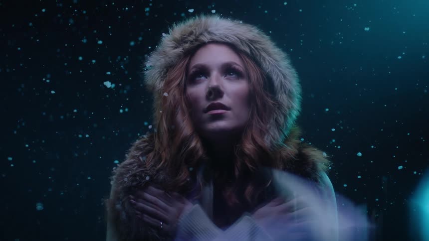 A woman out in the snow