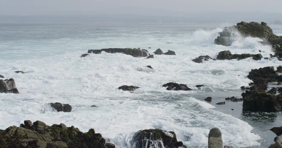 Waves crashing in to the rocks