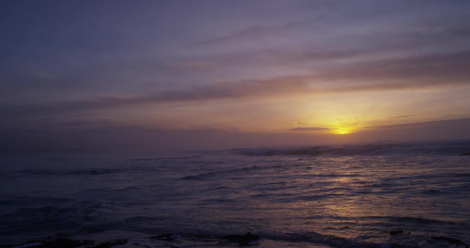 Waves flow over a beach