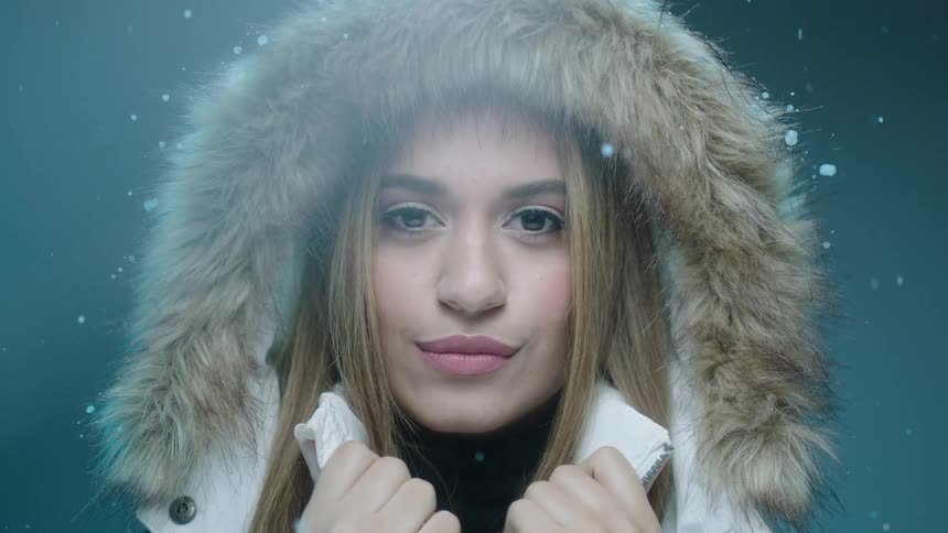 A woman in a parka