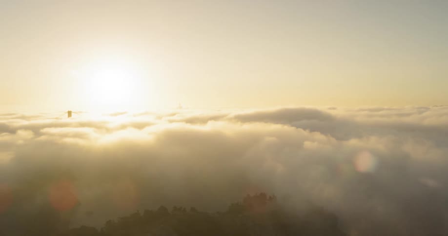 Clouds covering the city