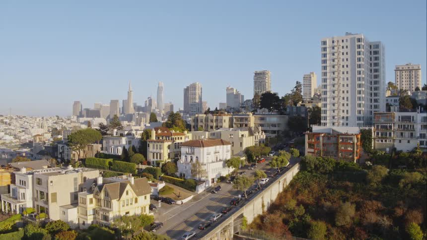 A city with buildings and skyscrapers