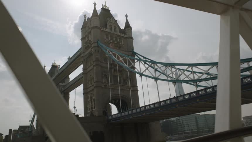 A bridge on a mostly cloudy day