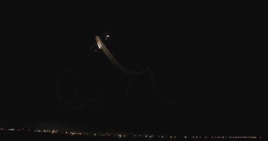 Fireworks going off at night