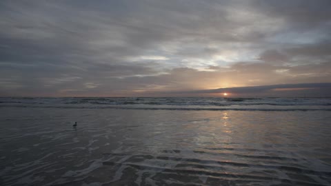 A scenery of an ocean at dawn