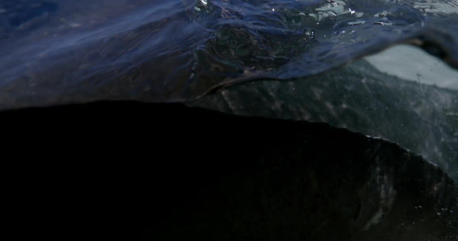 Close up of a manta ray swimming in shallow ocean waters