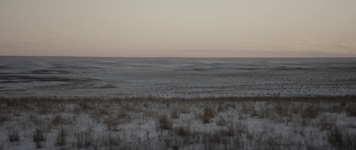 Desolate land with a brown sky