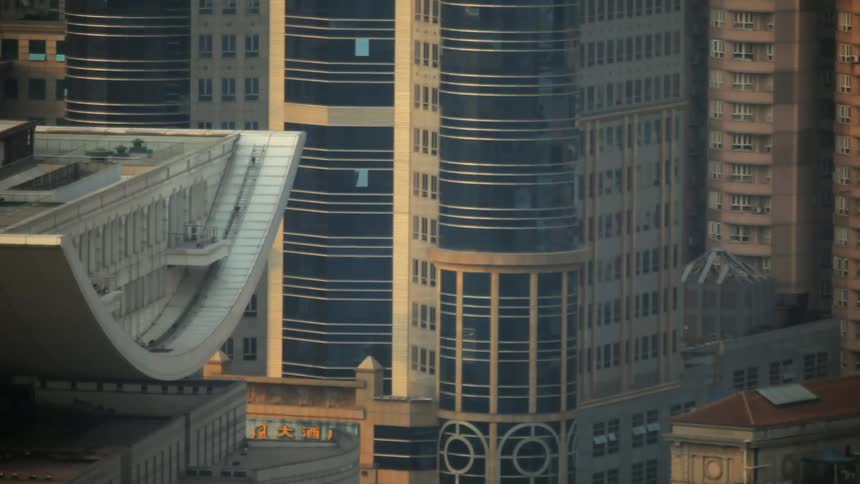Skyscrapers and buildings with ornate architecture