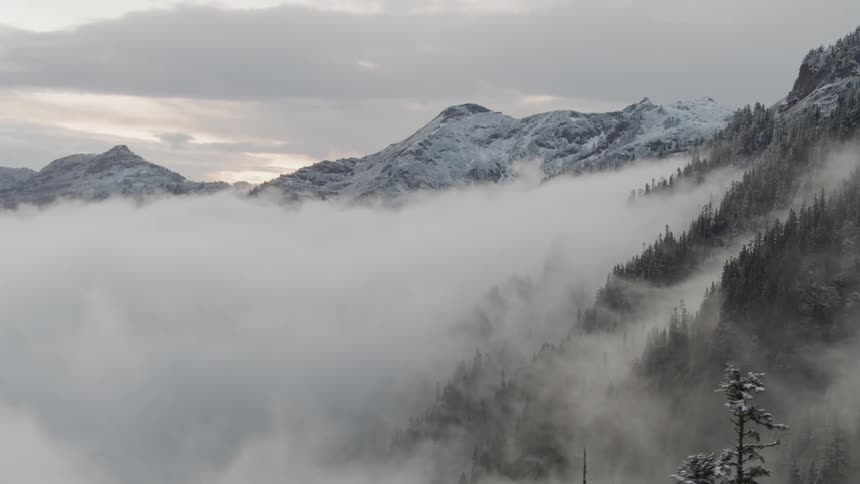 View of fog over the mountains