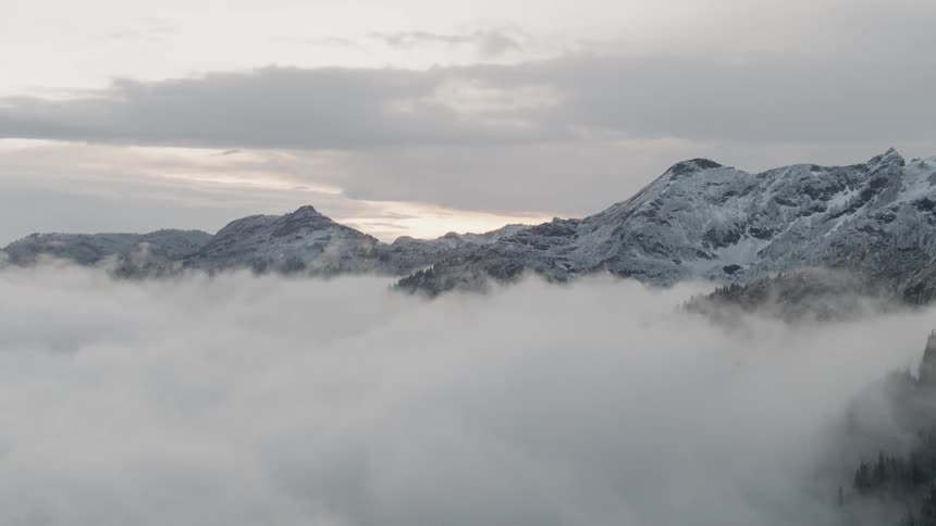 Aerial shot of a mountaintop