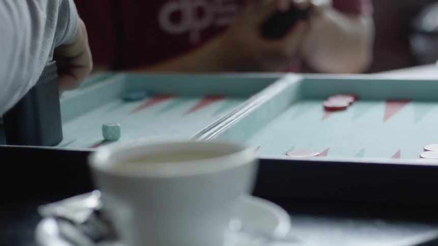 People playing backgammon