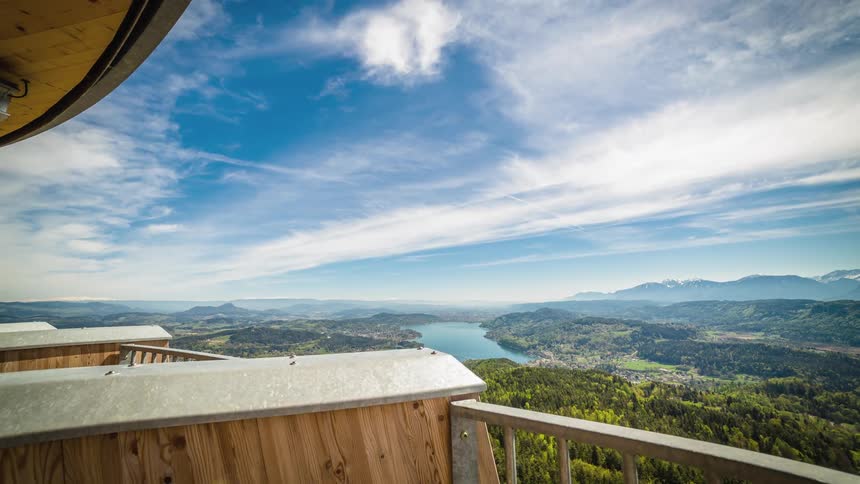 Skyline view of the water and hills in the distance