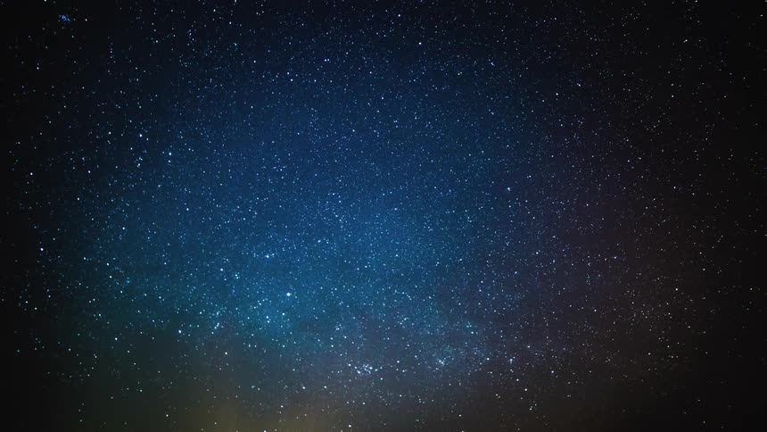 Rotating view of the stars in the sky