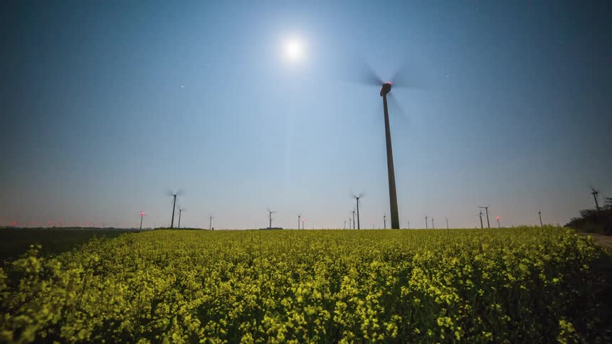 Landscape view of a wind farm