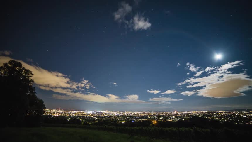 Skyline of a large at dawn