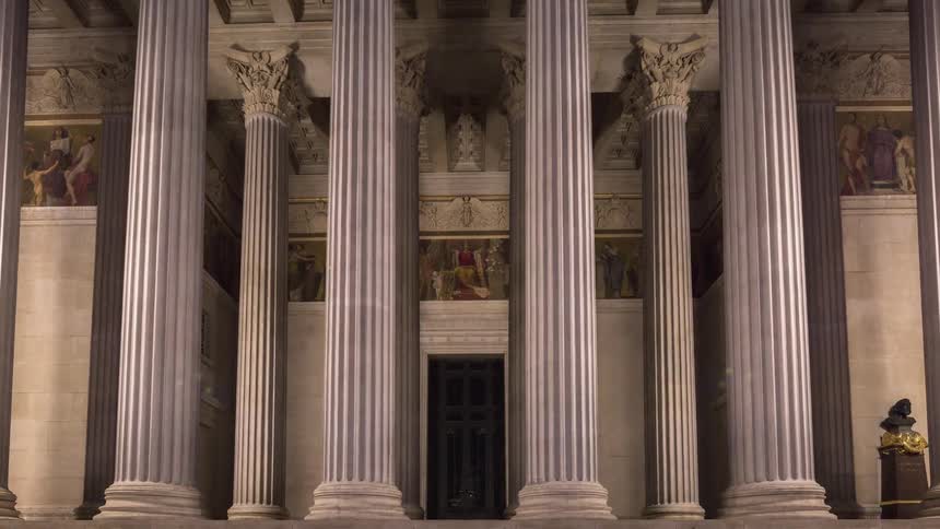 A monument with pillars
