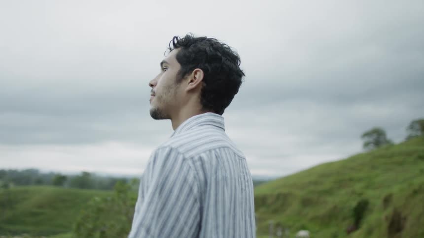 A person looking off into the sky