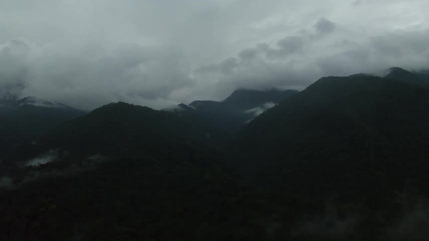 Low cloud covered hillsides