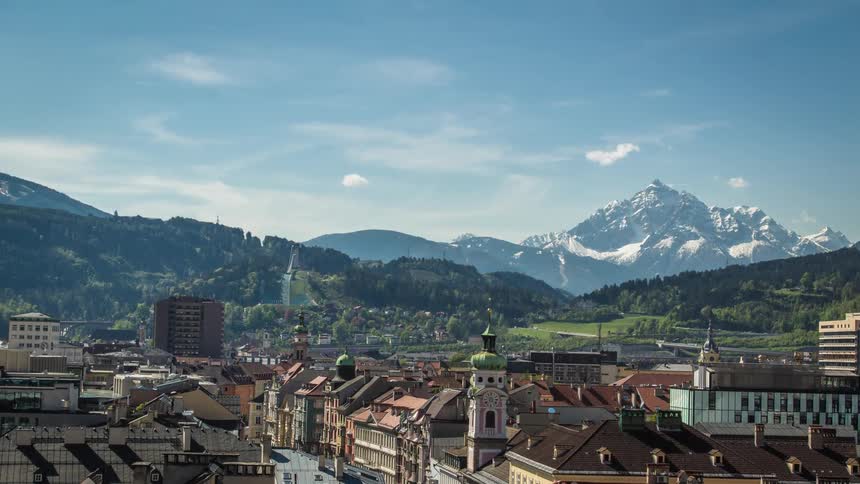 A city sits in a mountain valley