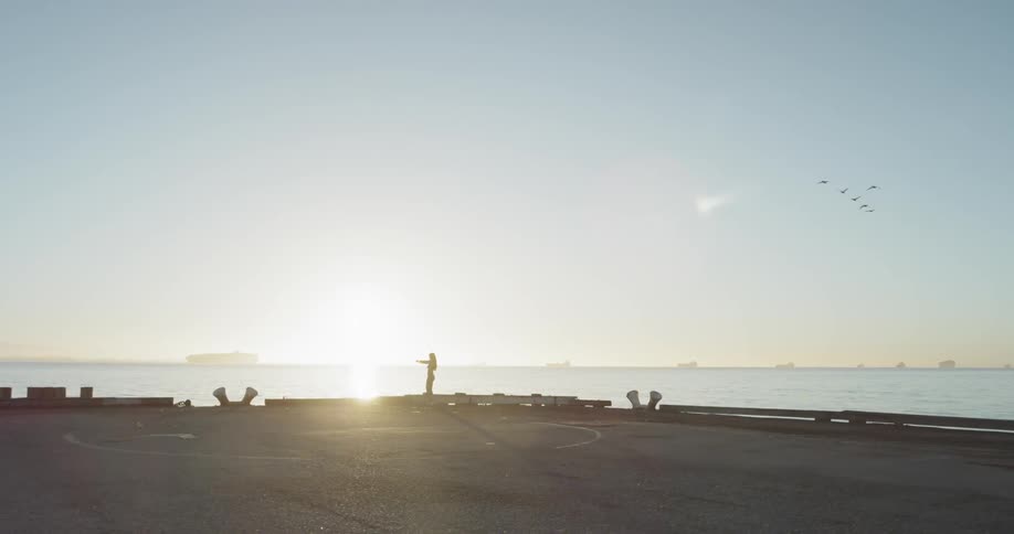 A person is at a beach outdoors